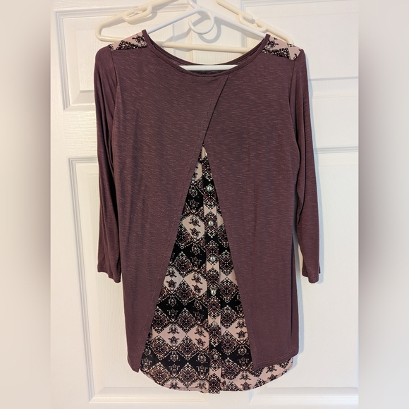 Papermoon Tops - Papermoon | Sebrine Woven Detail Knit Top  | Purple | S